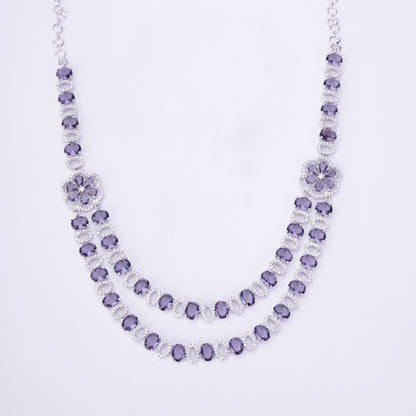 Elegant 2 Layer Oval Necklace Set