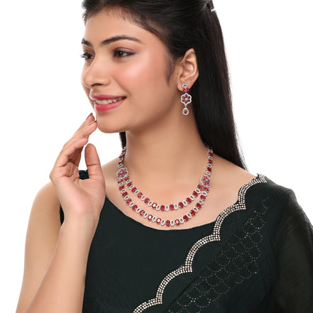 Elegant 2 Layer Oval Necklace Set