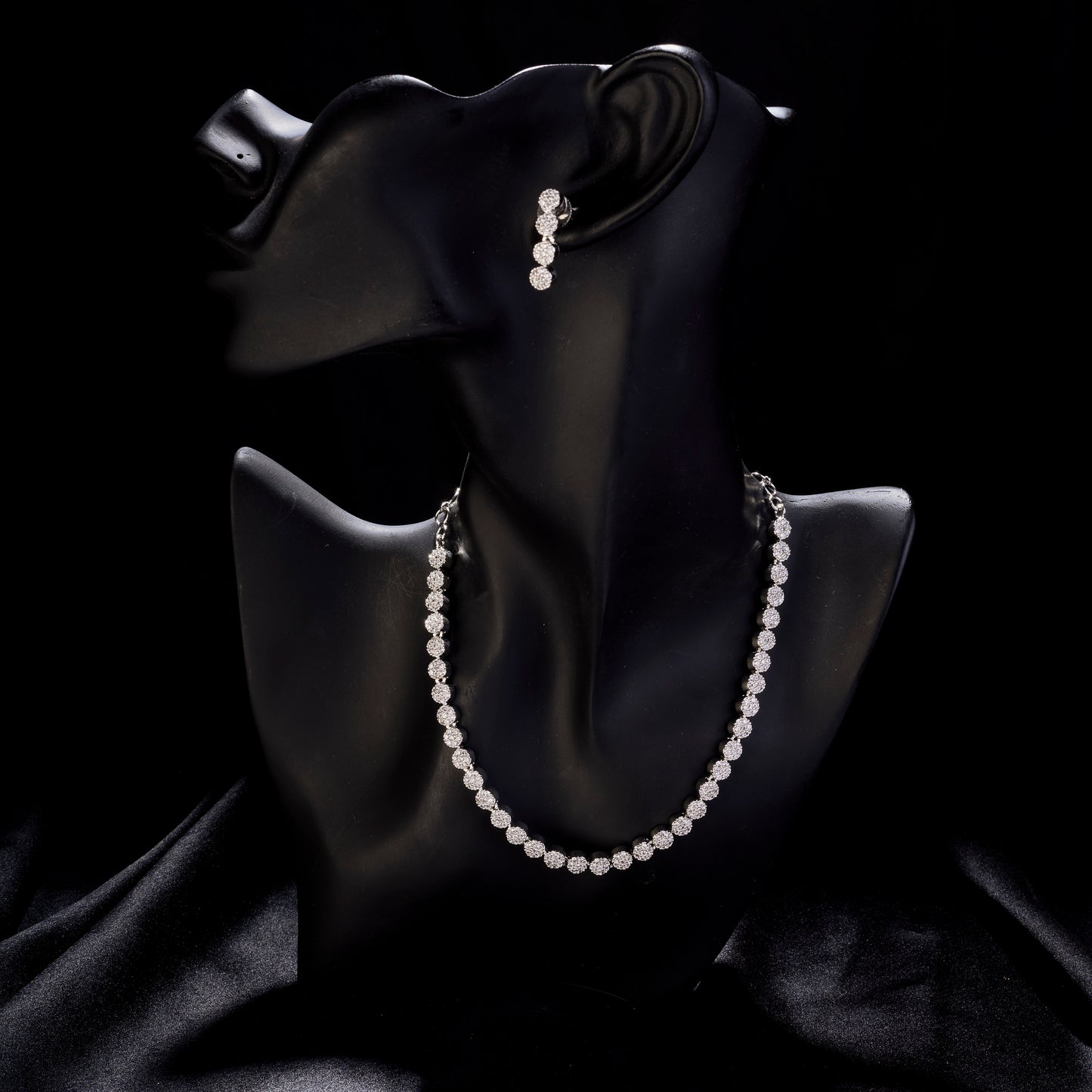 Orchid Symphony Rhodium Necklace