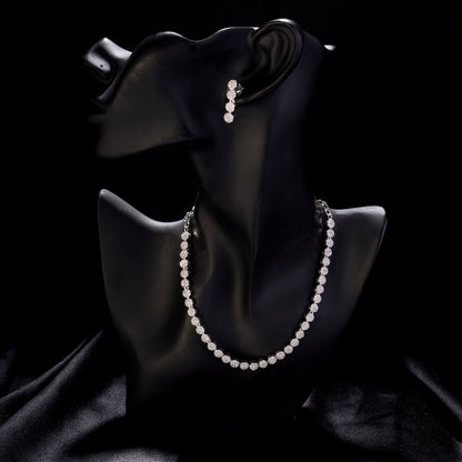 Orchid Symphony Rhodium Necklace