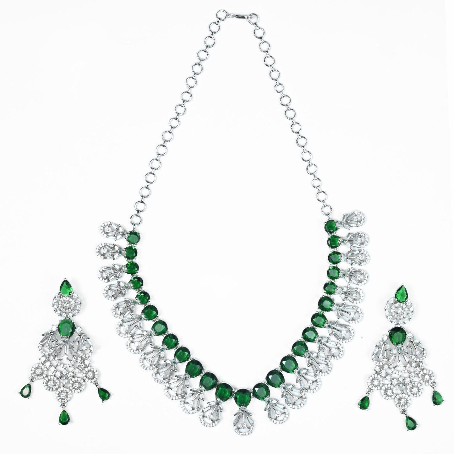 Blooming Elegance Rhodium Necklace