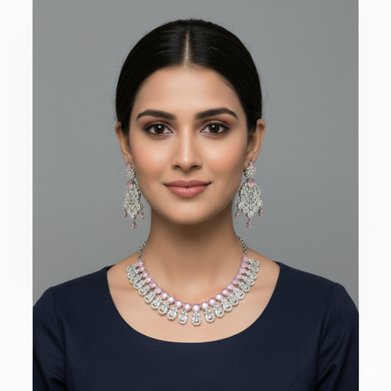 Blooming Elegance Rhodium Necklace