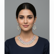 Blooming Elegance Rhodium Necklace