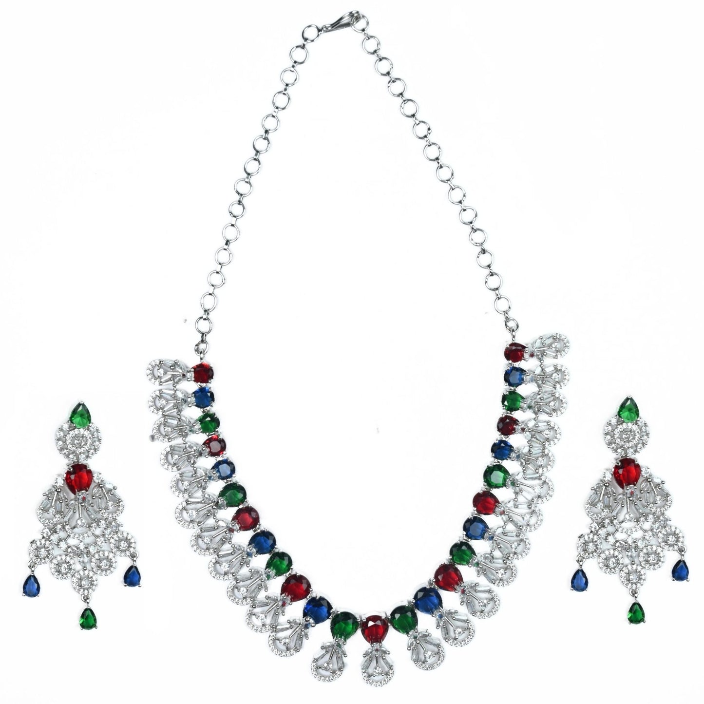 Blooming Elegance Rhodium Necklace