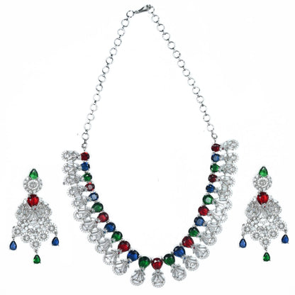 Blooming Elegance Rhodium Necklace