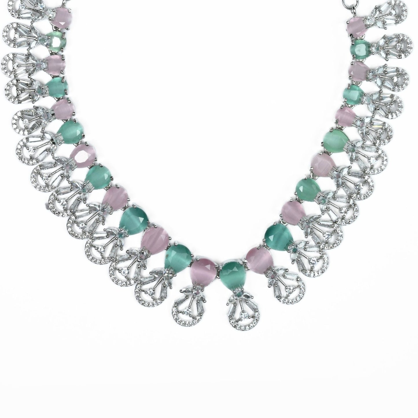 Blooming Elegance Rhodium Necklace
