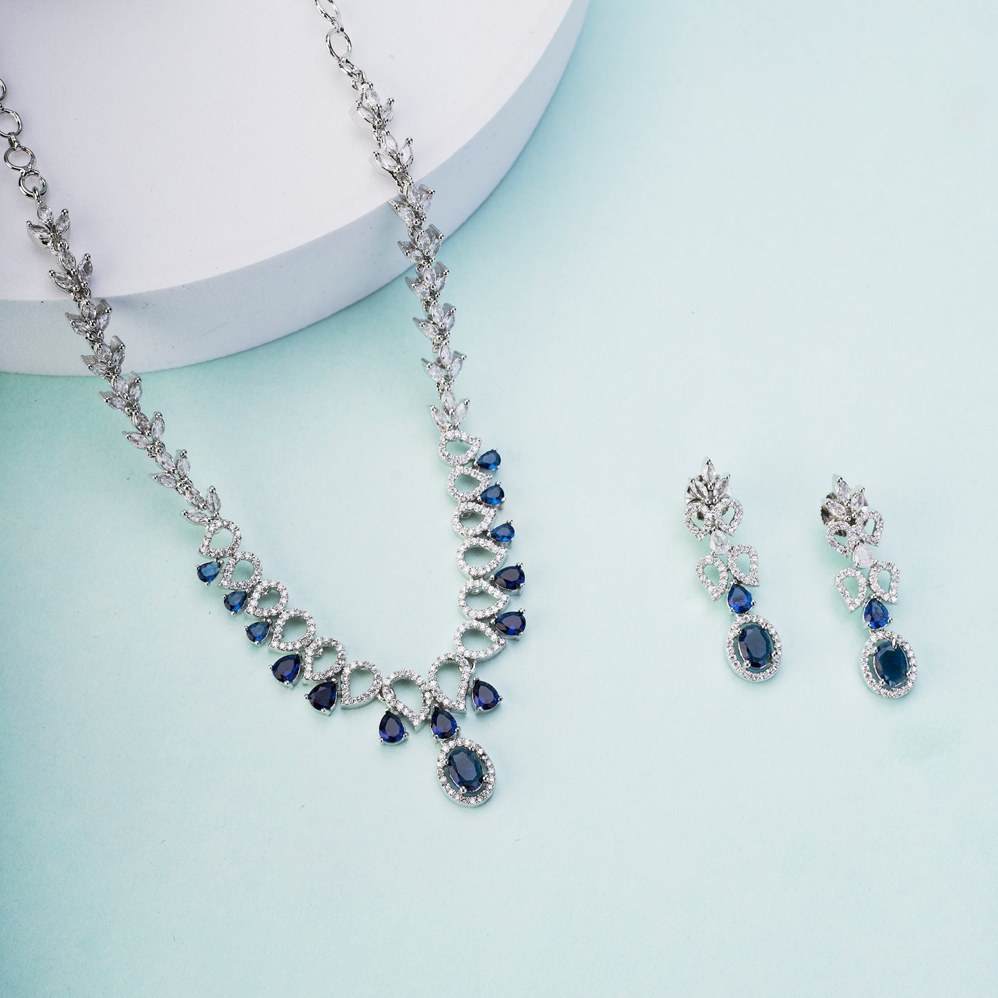 Ethereal Bloom Rhodium Necklace