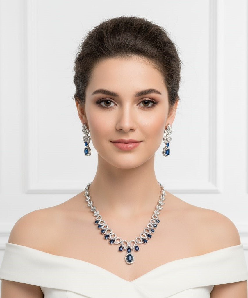 Ethereal Bloom Rhodium Necklace