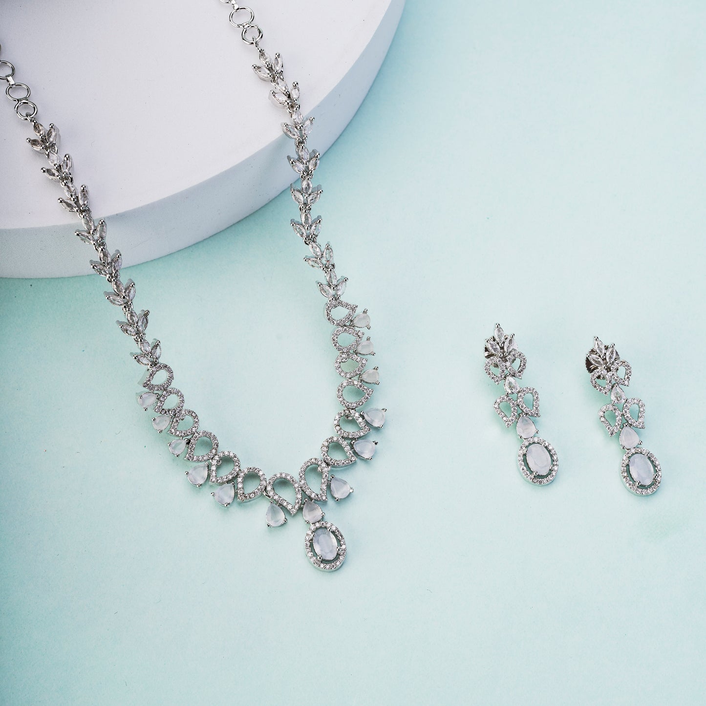 Ethereal Bloom Rhodium Necklace