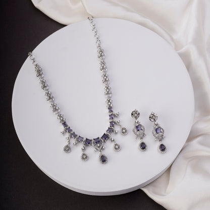 Elysian Spark Rhodium Plated Necklace