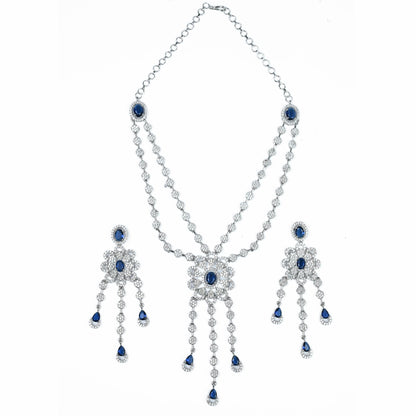 Floral Trellis Rhodium Plated Necklace