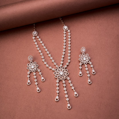 Floral Trellis Rose Gold Necklace
