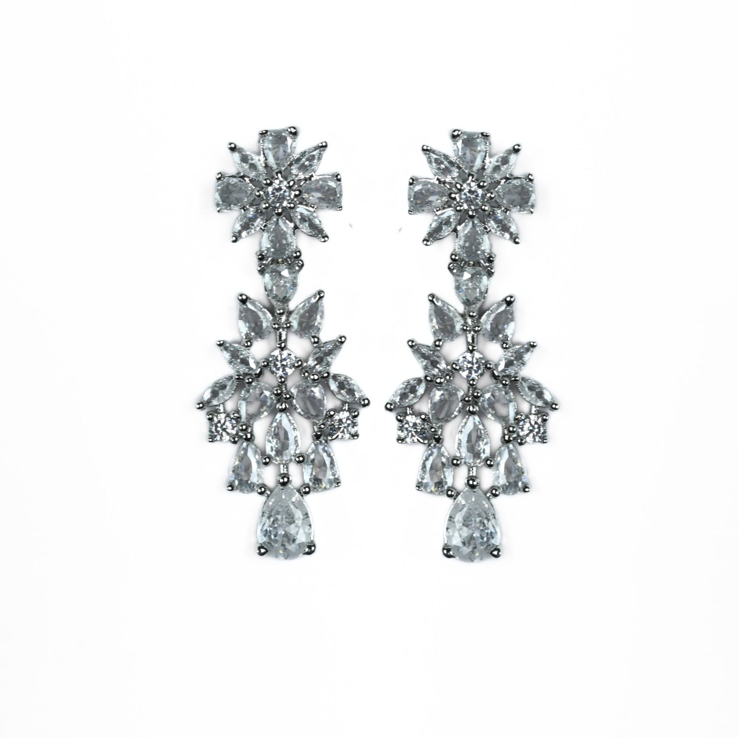Cz Elegance Rhodium Necklace