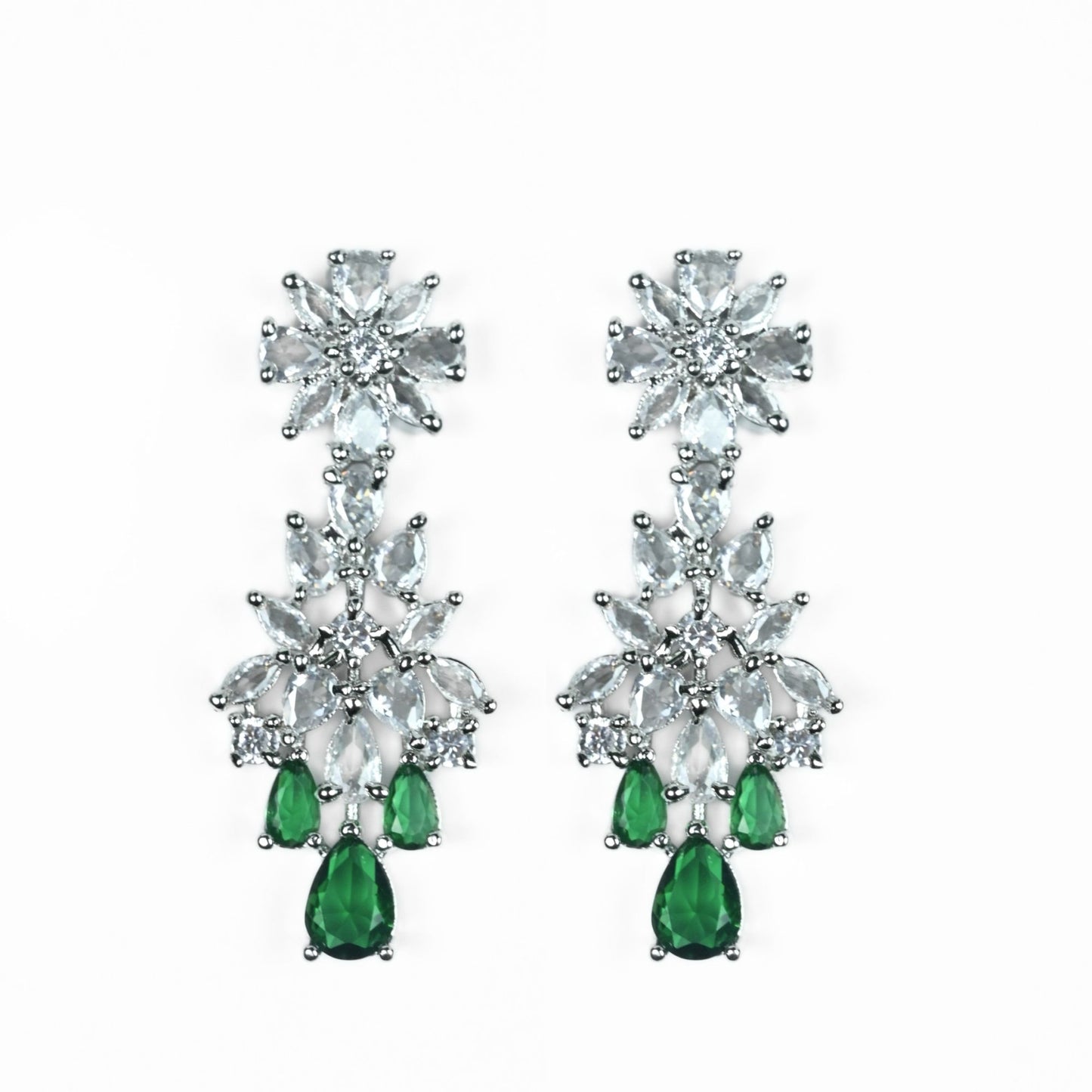 Cz Elegance Rhodium Necklace