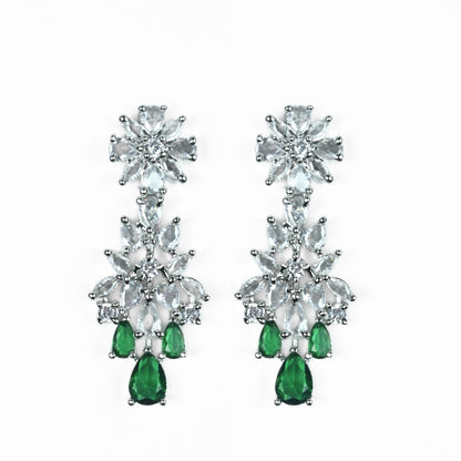 Cz Elegance Rhodium Necklace