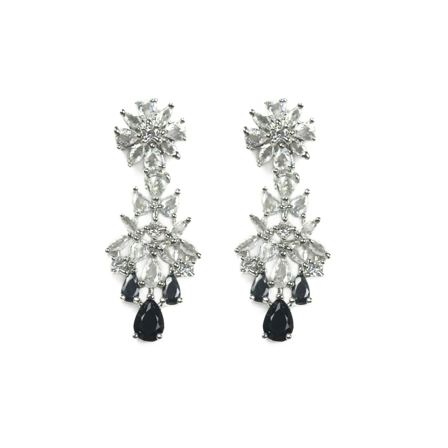 Cz Elegance Rhodium Necklace