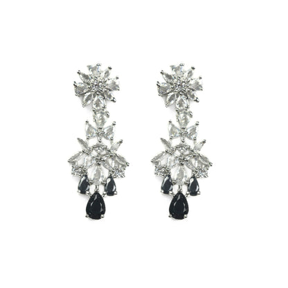Cz Elegance Rhodium Necklace
