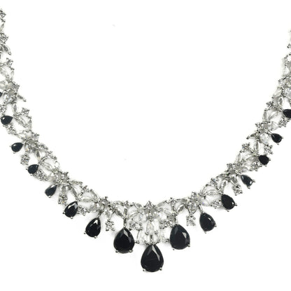 Cz Elegance Rhodium Necklace