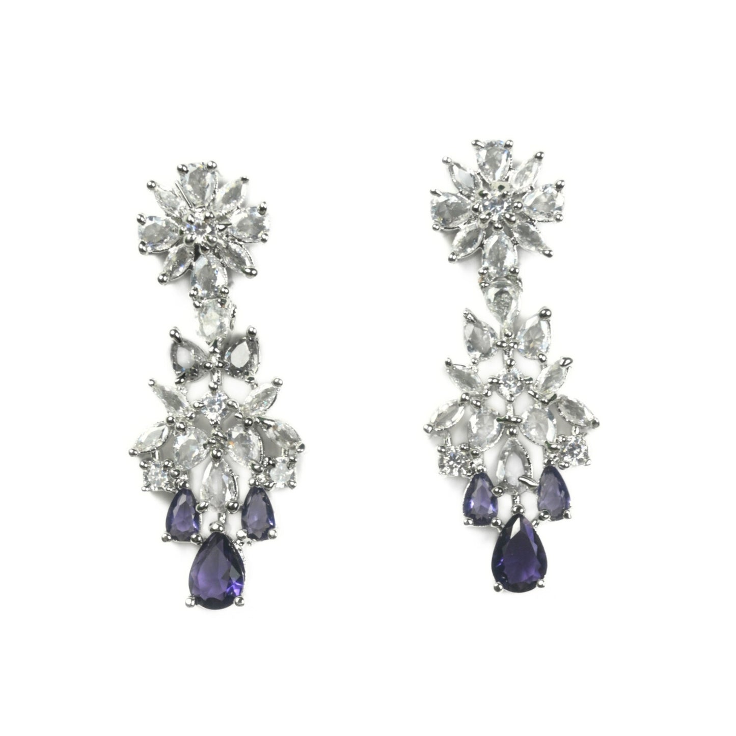 Cz Elegance Rhodium Necklace