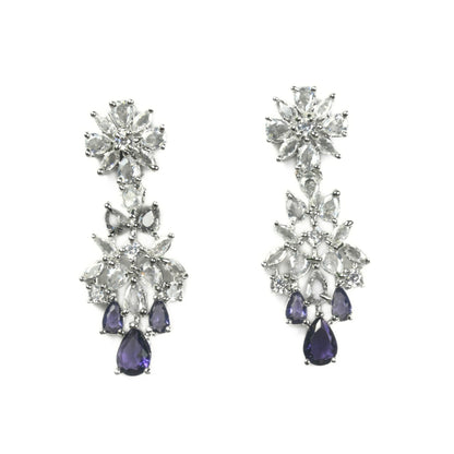 Cz Elegance Rhodium Necklace