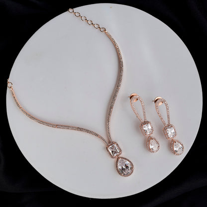 CZ Glorious Rose Gold Necklace