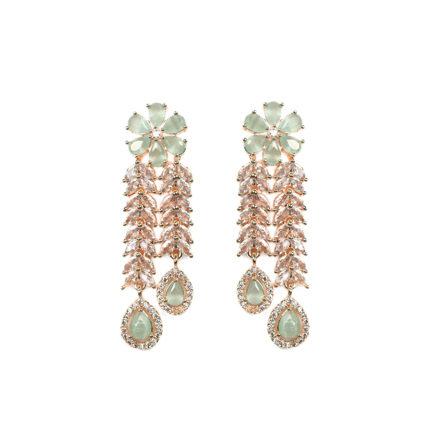 Zig Zag CZ Rose Gold Necklace