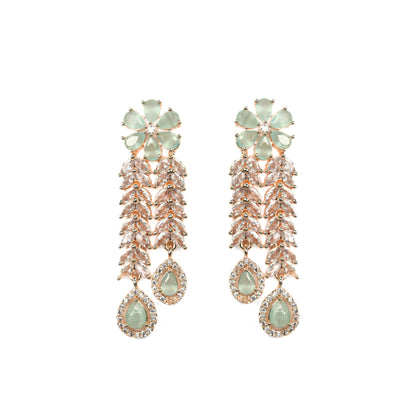 Zig Zag CZ Rose Gold Necklace