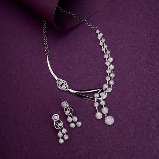 Moonpetal Rhodium Necklace