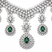 Emerald Majesty Pearl Necklace Set