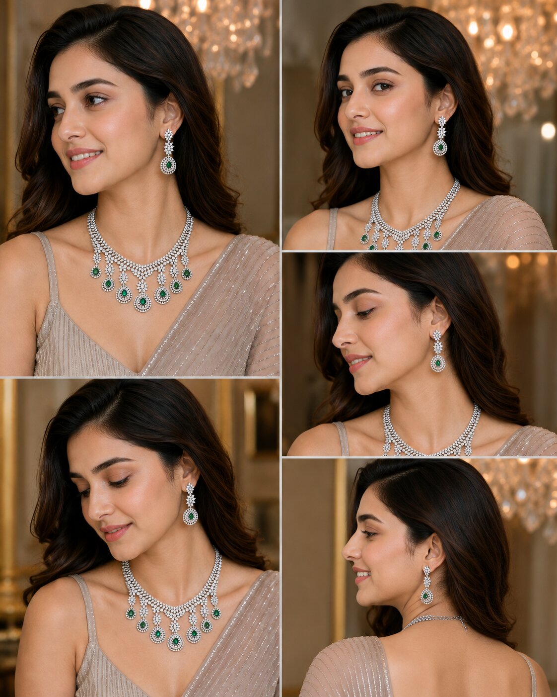 Emerald Majesty Pearl Necklace Set