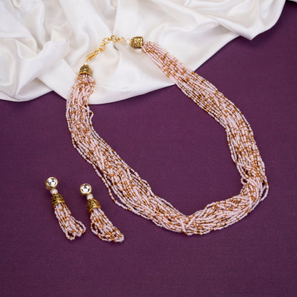 Moti Jhalar Necklace Set