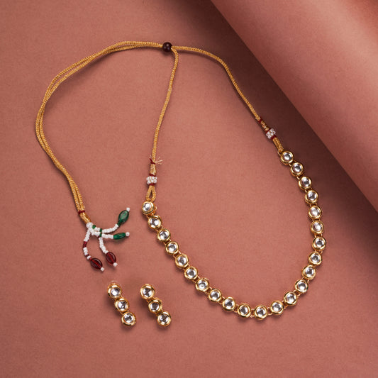 Ethreal Glow Gold Plated Necklace Set