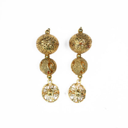 Coral Beaded Gold Plated Necklace Set