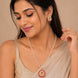Gold Plated Kundan Floral Teardrop Pendant Necklace Set with Pearl Beaded Chain