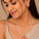 Gold Plated Kundan Floral Teardrop Pendant Necklace Set with Pearl Beaded Chain