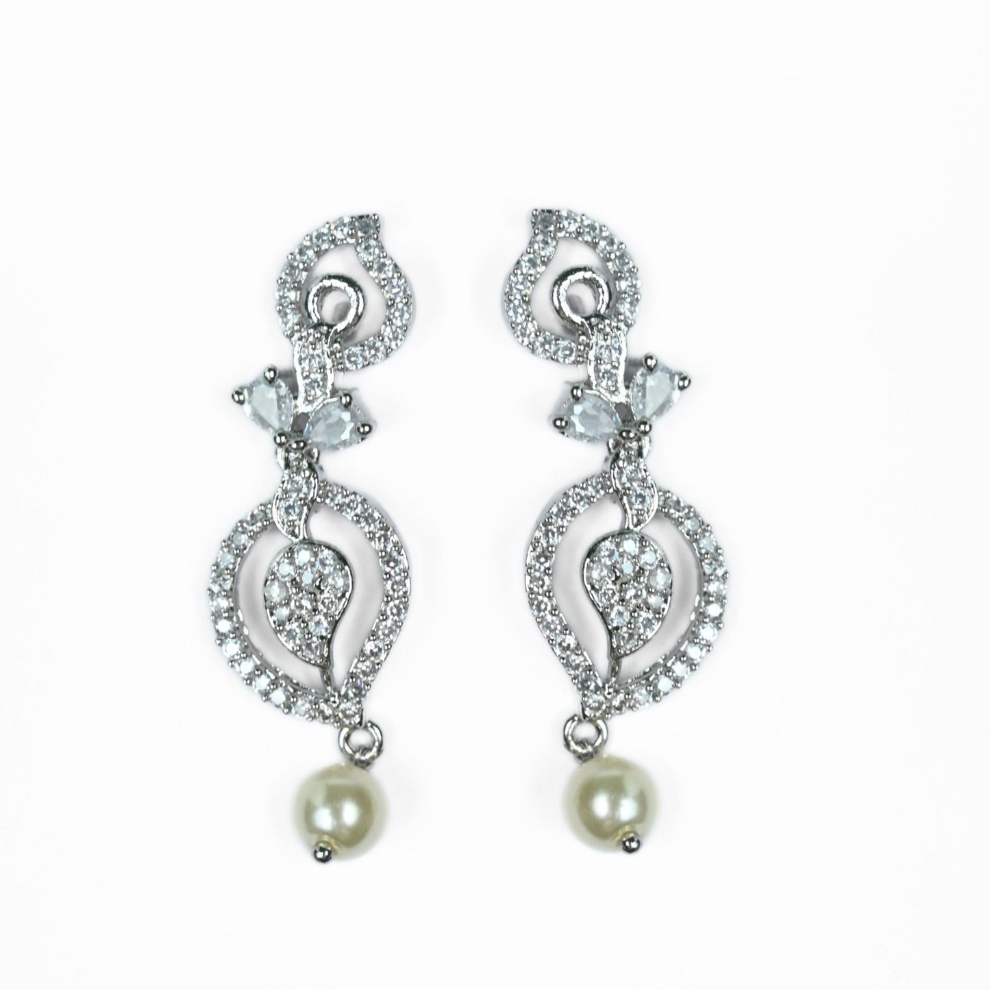 Enchanted Sprial Rhodium Plated Necklace Set