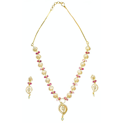 Enchanted Sprial Gold Plated Necklace Set