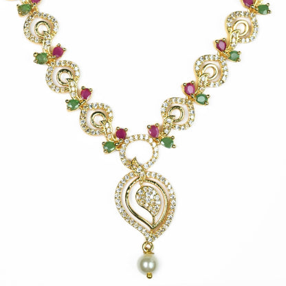 Enchanted Sprial Gold Plated Necklace Set