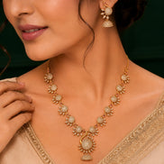Dazzling Peacock Matte Black Plated Necklace Set
