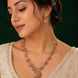 Dazzling Peacock Matte Black Plated Necklace Set