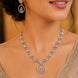 Leaflet Motif Rhodium Plated Necklace Set
