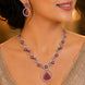 Leaflet Motif Rhodium Plated Necklace Set