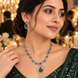 Leaflet Motif Rhodium Plated Necklace Set