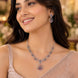 Leaflet Motif Rhodium Plated Necklace Set