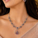 Leaflet Motif Rhodium Plated Necklace Set