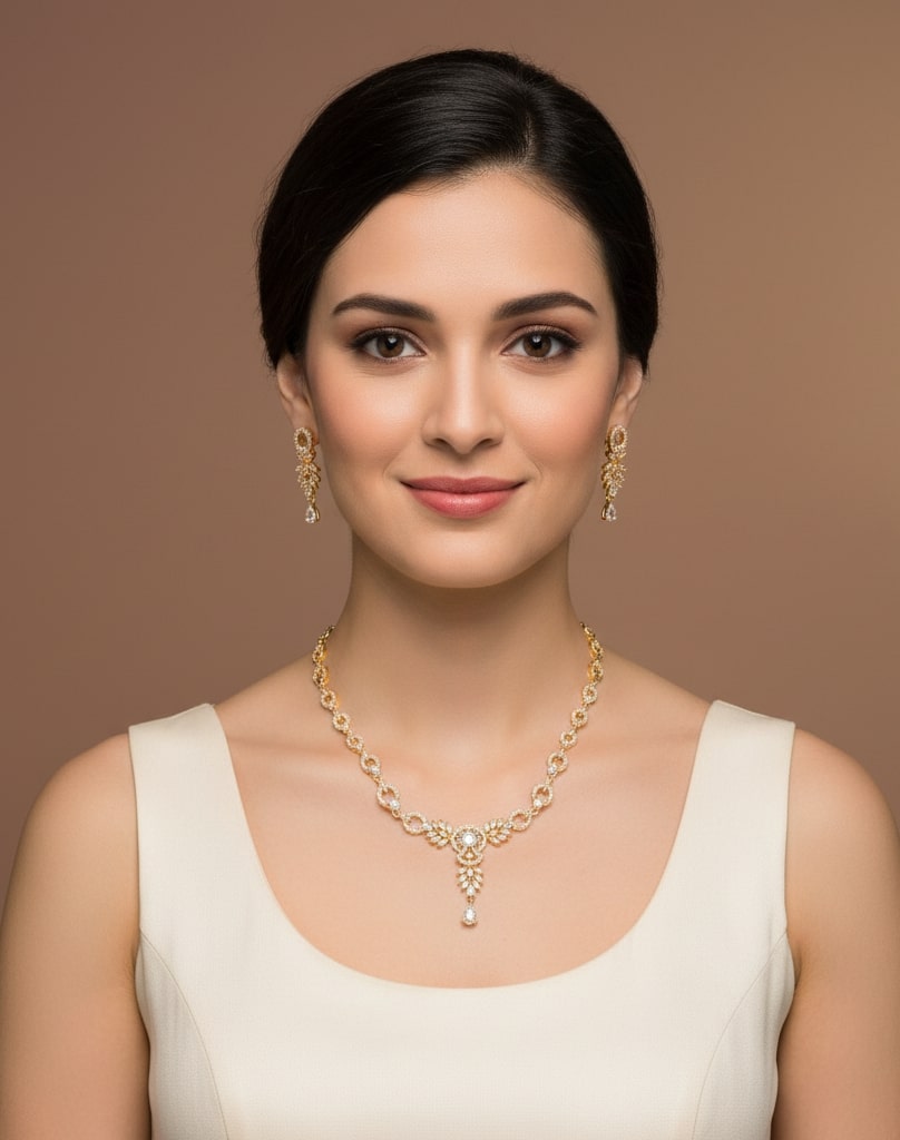 Emerald Enlace Gold Plated Necklace
