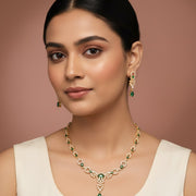 Emerald Enlace Gold Plated Necklace