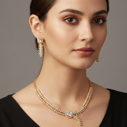 Royal Radiance CZ Gold Plated Necklace Set