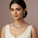 Elegant Emarald Floret Rhodium Plated Necklace Set