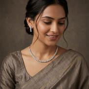 Enchanting Pave Cubic Zirconia Rhodium Necklace Set